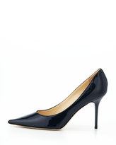 Thumbnail for your product : Jimmy Choo Agnes Pointed-Toe Patent Pump, Navy
