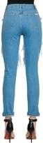 Thumbnail for your product : Couture Forte Dei Marmi Embellished Cotton Denim Cut Out Jeans