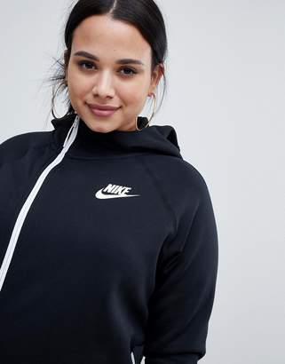 Nike Plus Black Dip Hem Hooded Jacket