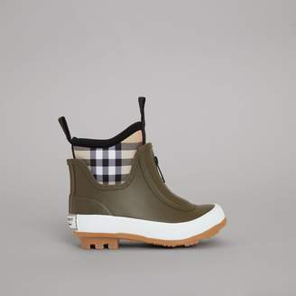 Burberry Vintage Check Neoprene and Rubber Rain Boots