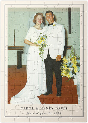 Shutterfly Puzzles: Vintage Border Portrait Puzzle, Puzzle Board, 60 Pieces, Rectangle, Puzzle, Beige