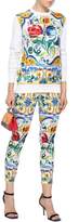 Thumbnail for your product : Dolce & Gabbana Printed Silk-blend Leggings