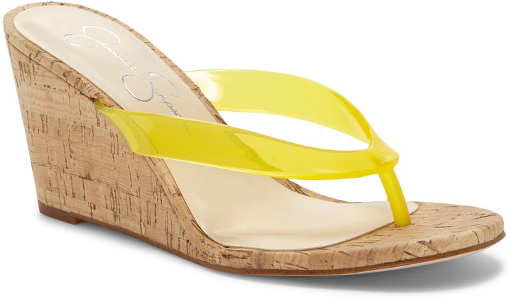 yellow cork sandals