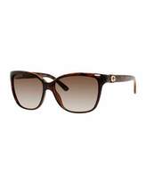 Thumbnail for your product : Gucci Sunsights Square Acetate Sunglasses, Havana
