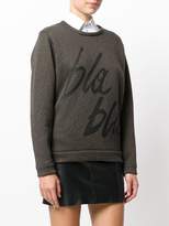 Thumbnail for your product : Odeeh leopard and word print jumper