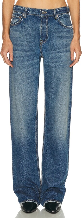 GRLFRND Bella Cinch Low Rise Boyfriend in Blue