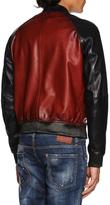 Thumbnail for your product : DSQUARED2 Colorblock Leather Bomber Jacket, Red/Blue
