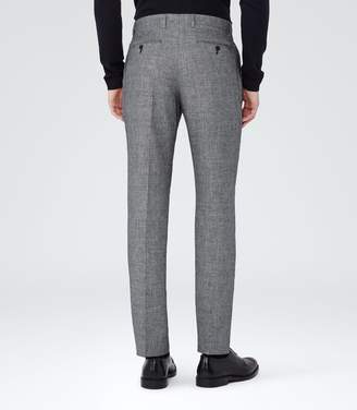 Reiss Bianco Slim-Fit Houndstooth Trousers