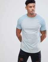Thumbnail for your product : ASOS DESIGN raglan t-shirt with curve hem