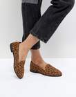 boohoo-boohoo stud leopard print loafer