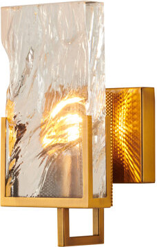 Everly Quinn Kearse 1 Light Gold Wall Sconce With Crystal Plaque