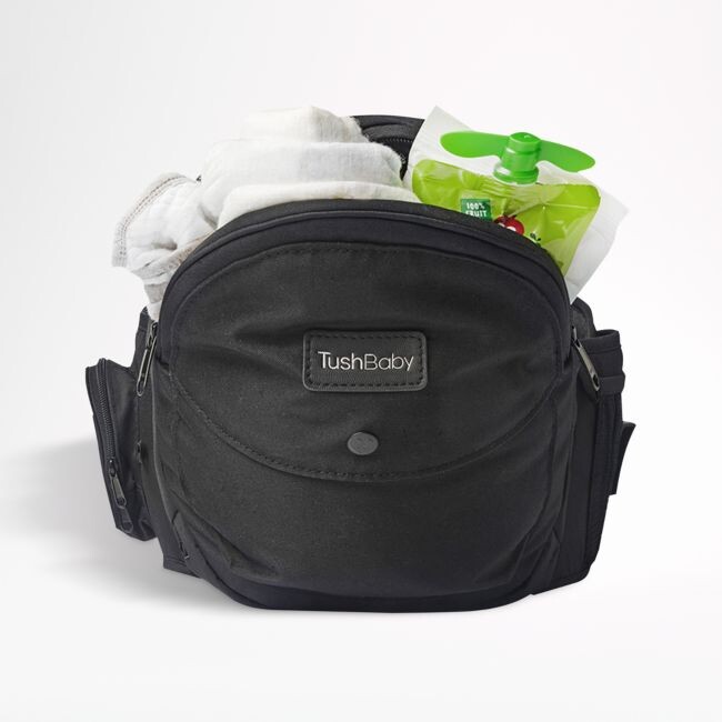 Crate & Barrel Tushbaby Black Hip Seat Baby Carrier