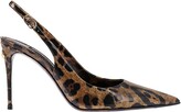 Thumbnail for your product : Dolce & Gabbana Leopard-Printed Pointed-Toe Slingbacks