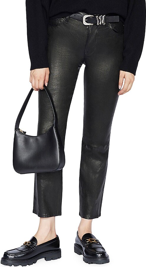 Frame Le High Straight-Leg Leather Pants - ShopStyle Trousers