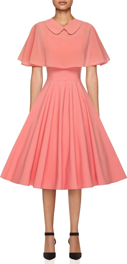 GownTown Womens 1950s Cloak Two-Piece Cocktail Dress 