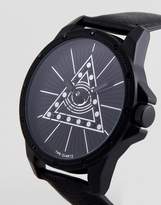 Thumbnail for your product : ASOS DESIGN Oversized Watch In Black With Crystals
