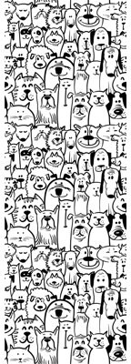 East Urban Home Barksdale Removable Nursery Self Wallpaper Dogs Cats 8.33' L x 25\