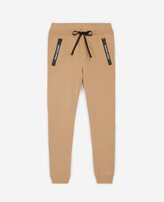 Thumbnail for your product : The Kooples Fleece camel-coloured joggers with zips