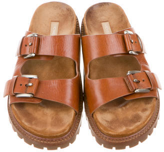 Michael Kors Leather Slide Sandals