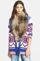 Thumbnail for your product : MinkPink 'Legends of the Forest' Cardigan Coat with Faux Fur Collar