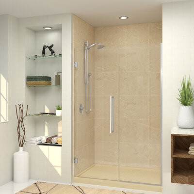 Transolid Elizabeth 54-in W x 76-in H Hinged Shower Door with Clear Glass
