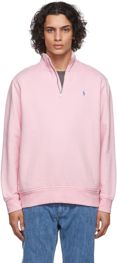 Polo Ralph Lauren Pink Zip-Up Sweatshirt - ShopStyle