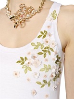 Thumbnail for your product : DSquared 1090 Embroidered Cotton Jersey Tank Top