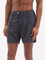 Thumbnail for your product : Brunello Cucinelli Pintucked Swim Shorts - Navy