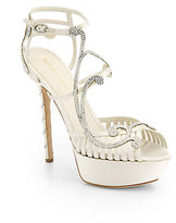 Thumbnail for your product : Sergio Rossi Crystal-Coated Satin Sandals