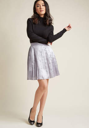 ModCloth Pleated Party Skirt in Silver in XS - A-line