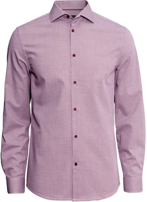 H&M Premium Cotton Shirt - Burgundy - Men