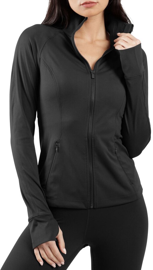 90 Degree By Reflex Missy Full-zip Long Sleeve Jacket - Black