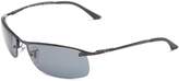 Thumbnail for your product : Ray-Ban RB3183 Sunglasses 63 mm Gunmetal/Solid Green polarized lens