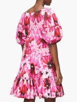 Thumbnail for your product : Alexander McQueen Puff-sleeved Floral-print Poplin Dress - Pink Multi