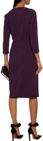 Thumbnail for your product : Badgley Mischka Button-embellished Stretch-crepe Dress