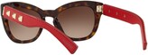 Thumbnail for your product : Valentino VA4037 Women's Studded Leather Frame Cat's Eye Sunglasses, Tortoise Red/Brown Gradient