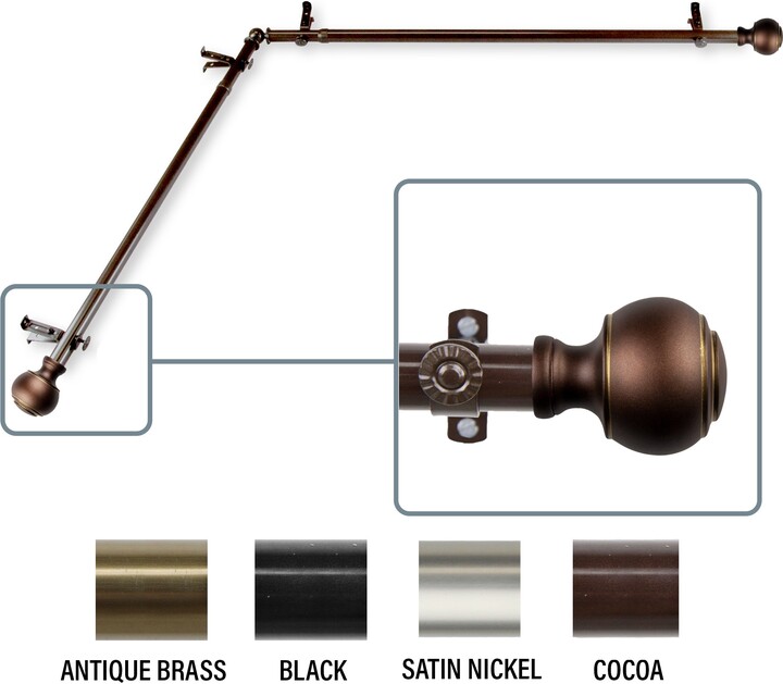 InStyleDesign Vesper Corner Window Curtain Rod 13/16 inch dia
