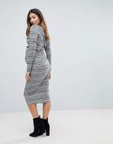 Thumbnail for your product : ASOS Maternity Twist Back Bodycon Dress In Stripe
