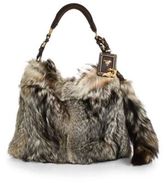 Thumbnail for your product : Prada Fox Fur Hobo Bag