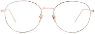 Linda Farrow Bi-colour gold-plated oval-frame glasses
