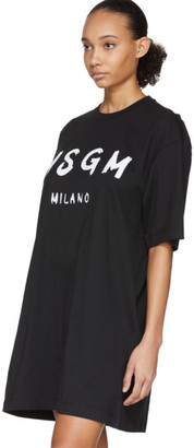MSGM Black Artist Logo T-Shirt Dress