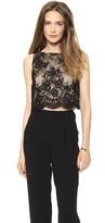 Thumbnail for your product : Alice + Olivia Cropped Lace Tank