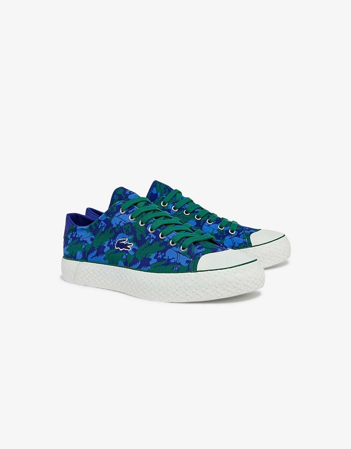 Lacoste x Minecraft gripshot canvas sneakers in blue croc print - ShopStyle