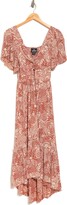 Thumbnail for your product : Angie Paisley Print High-Low Maxi Dress