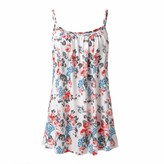 Thumbnail for your product : MRULIC Summer Ladies Womens Print Shirt Sleeveless O-Neck Casual Daily Party Holiday Beach Vest Tank Tops Blouse Camisole