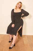 Thumbnail for your product : Reformation Dot Pattern Square Neck Long Sleeve Dress