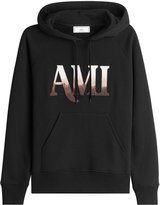 Thumbnail for your product : Ami Logo Printed Cotton Hoody