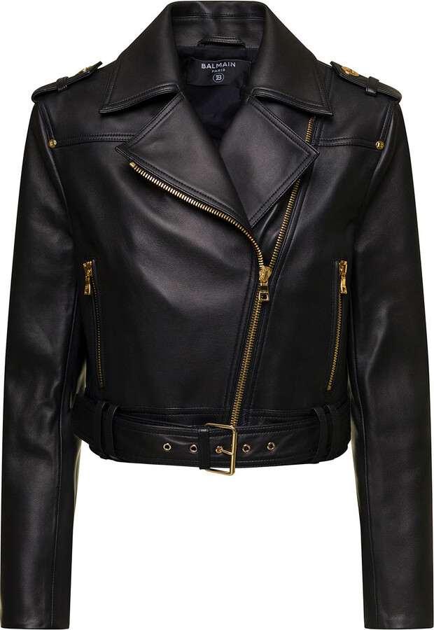 Balmain Leather Biker Jacket - ShopStyle