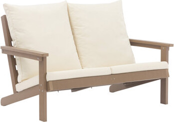 Latitude Run Patio Outdoor 2 - Seater With Gray Pillows Rot Hips Stainless Steel Hardware Reclining Comfort And Fading Assembly Function