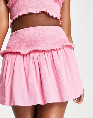 AsYou shirred skirt in pink - part of a set